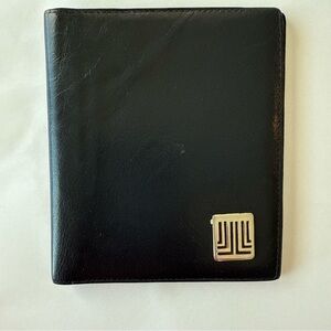 Lanvin Paris Black Leather Bifold Card Case Wallet | Made in Italy